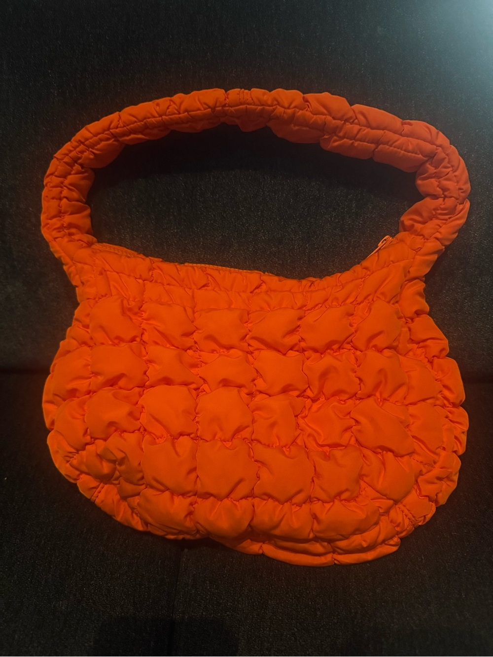 Bright Orange COS Quilted Puffer Mini Shoulder Bag - Picture 2 of 5